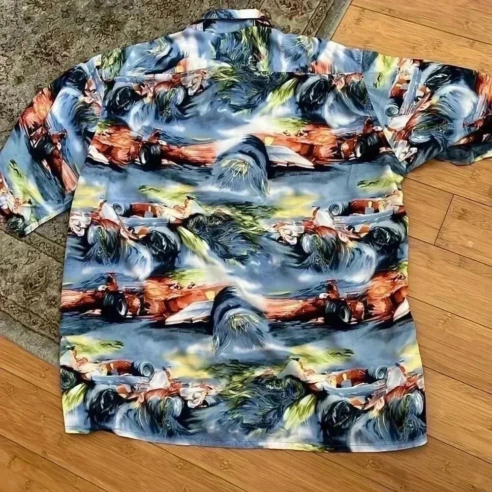 Reyn Spooner Sports Formula 1 Hawaiian Shirt large - Picture 8 of 9